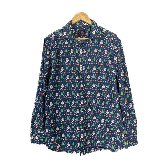Simon Banks Men's Christmas Button Down Shirt - Picture 5 of 13